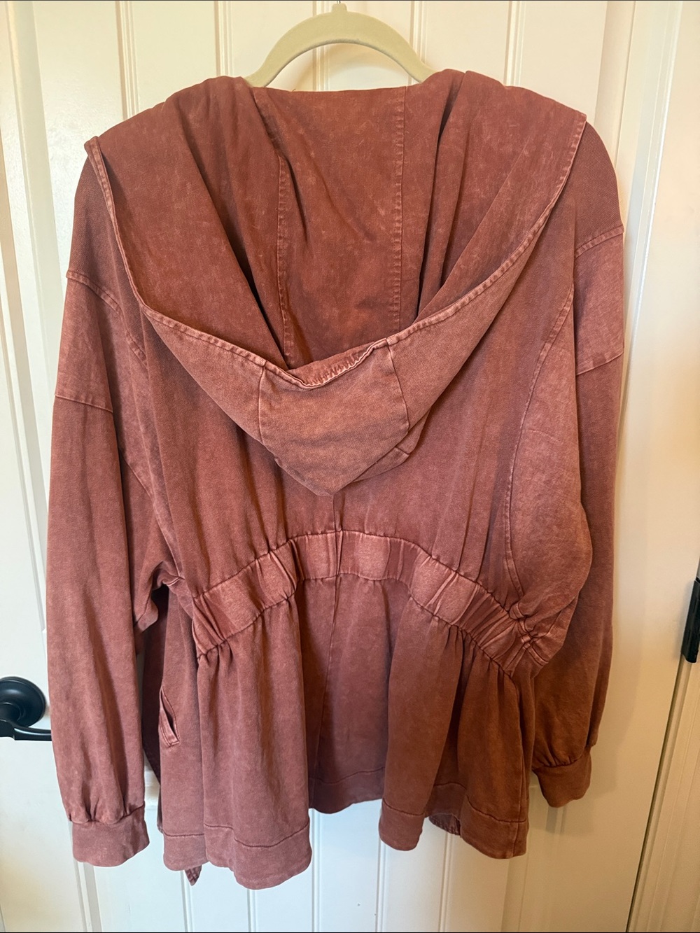 easel mineral Washed Rust Open-Front Cardigan Jacket - Picture 8 of 8